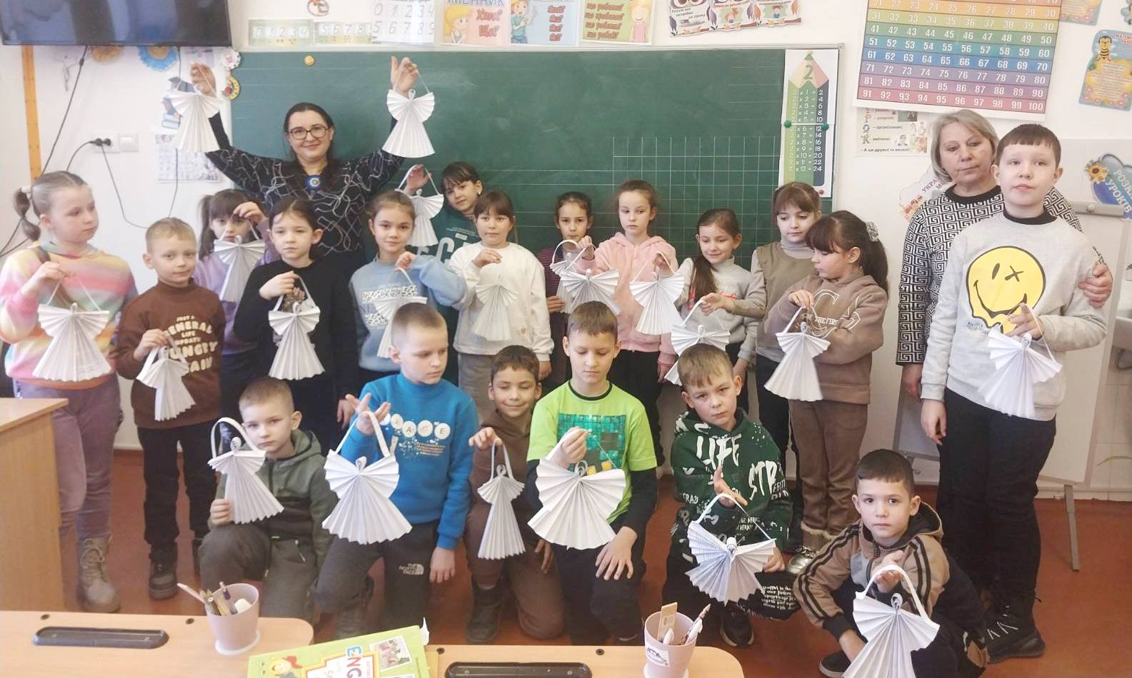 Майстер-клас з виготовлення паперових ангелів учнями Гримайлівського ліцею ім. І. Пулюя